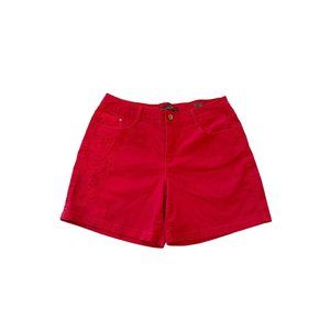 Gloria Vanderbilt Women's Shorts 12 Red 5 Pocket Embroidery and Rhinestones
